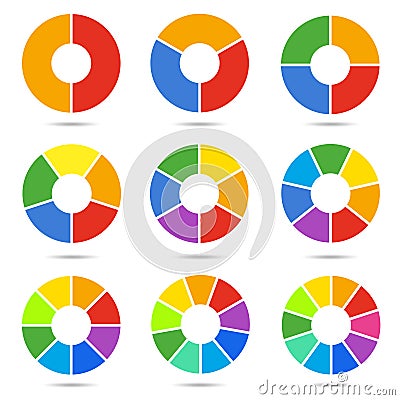 Circle segments set Vector Illustration