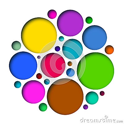 Circle Shape Random Color Isolated Vector Illustration