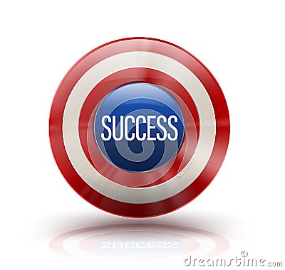 Circle shield with Success banner Vector Illustration