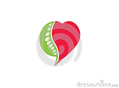 Circle sphere a spinal cord for medical and heart for logo design Cartoon Illustration