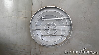 Circle steel manhole constructed patterns background Stock Photo