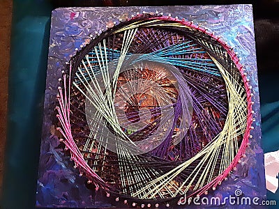 Circle of string and acrylic Stock Photo