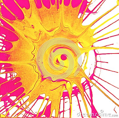 Circle sun rays colored multicolored splashes on a white background Stock Photo