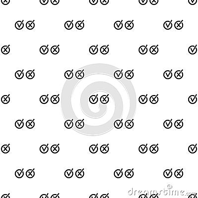 Circle symbols yes and no buttons pattern Vector Illustration