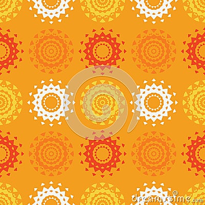 Circle symmetry different seamless pattern Vector Illustration