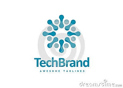 Circle Tech logo template Vector Illustration