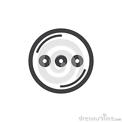 Circle with three dots line icon Vector Illustration