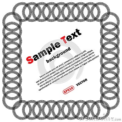 Circle tire tracks frame Vector Illustration