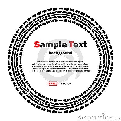 Circle tire track with text Vector Illustration