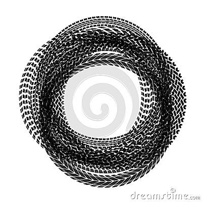 Circle tire tracks Vector Illustration