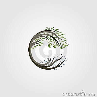 Circle tree logo letter c vector illustration design Vector Illustration