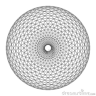 Circle with triangle Fibonacci pattern, like a pine cone shape Vector Illustration