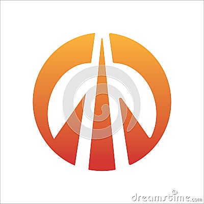 Circle Up Arrow Logo vector Vector Illustration