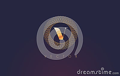 Circle V Logo. V Letter Circular Design Vector Vector Illustration