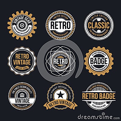 Circle Vintage and Retro Badge Design Vector Illustration