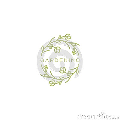 Circle ying yang flower leaves logo design Vector Illustration