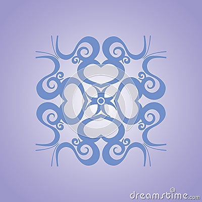 Circled heart vector background in blue tone Vector Illustration