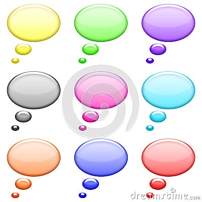 Circles bubble shiny icons set Stock Photo