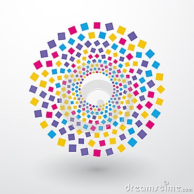 Circles of colored squares Vector Illustration