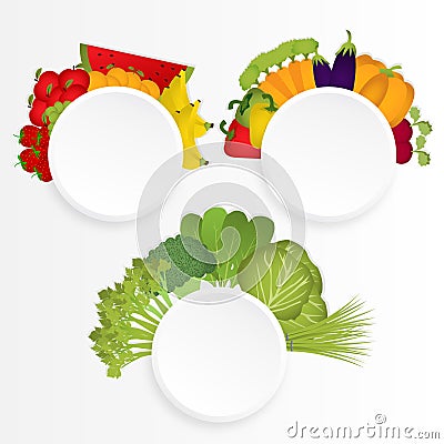 Circles groups food Vector Illustration