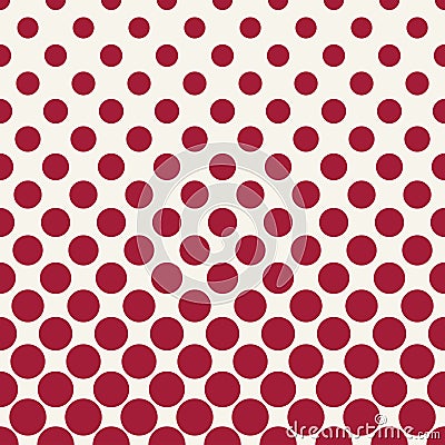 Circles halftone seamless geometric gradient red pattern Vector Illustration