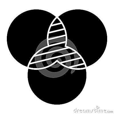 Circles Intersection Glyph Style vector icon which can easily modify or edit Vector Illustration