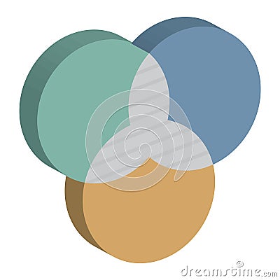 Circles Intersection Isometric Vector Isolated icon which can easily modify or edit Stock Photo