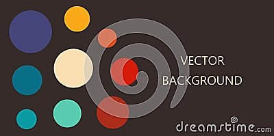 Circles retro colors dark flat design background Vector Illustration
