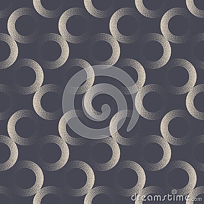 Circles Retro Seamless Pattern Vector Trendy Textile Print Abstract Background Vector Illustration