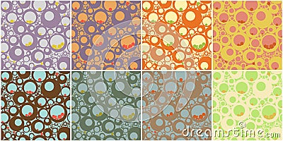 Circles Seamless Pattern Vector Illustration