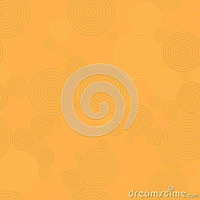 yellow circles spirals vector seamless pattern. Circles from edges to center large and small circles Vector Illustration