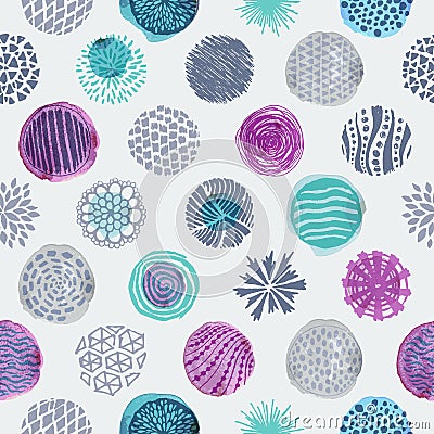 Circles texture seamless pattern Vector Illustration