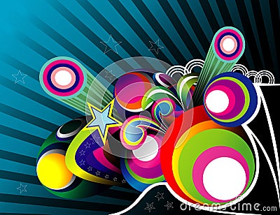 Circles vector composition Cartoon Illustration