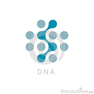 Circles Vector Icon. DNA Logo Template. Science Logotype. Dots abstract symbol. Isolated vector illustration on blank Vector Illustration