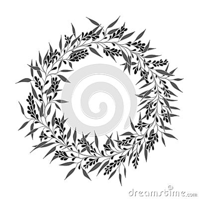 Circlet of flowers Vector Illustration