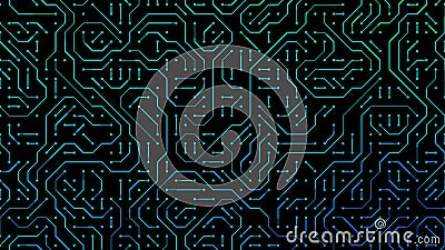 Circuit board background simple illustration, computer microchip nano technology Cartoon Illustration