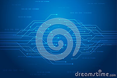 Circuit board and communication concept for technology background. Technology abstract background Vector Illustration