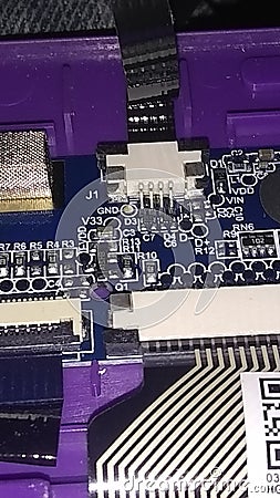 Circuit board and components Stock Photo