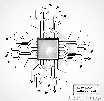 Circuit board cpu Vector Illustration