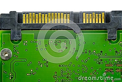 Circuit board details with connectors Stock Photo