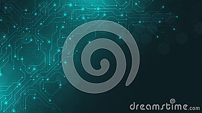 Circuit board digital abstract background. Motherboard technology texture design. AI semiconductor and computer Vector Illustration