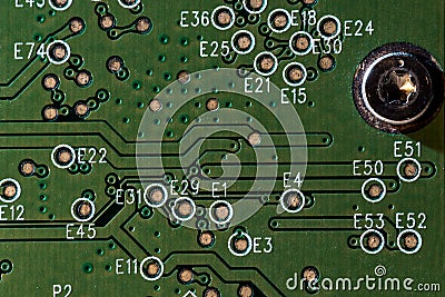 Circuit board. Electronic computer hardware technology. Motherboard digital chip. Tech science background. Integrated Stock Photo