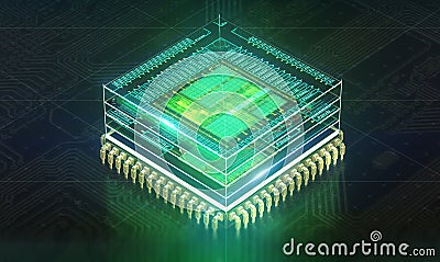 Circuit board. Electronic computer hardware technology. Motherboard digital chip. Tech science EDA background Stock Photo