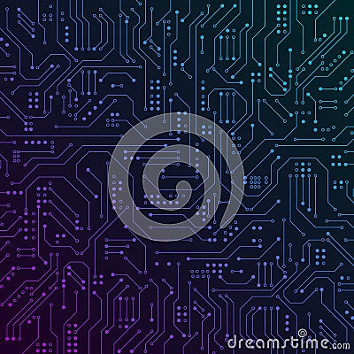 Circuit board illustration. Abstract computer technology. Vector illlustration Vector Illustration