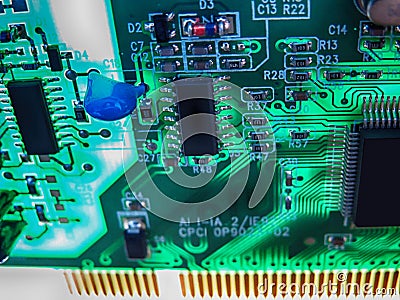 Circuit board of a network card for personal computer Stock Photo