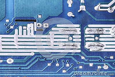 Circuit board. Plate of electronic components Stock Photo