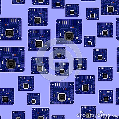 Circuit Board Seamless Pattern Vector Illustration