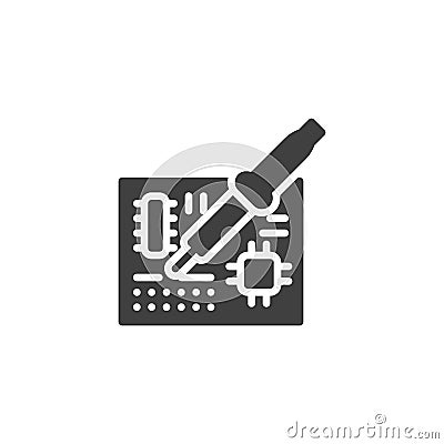 Circuit board soldering vector icon Vector Illustration