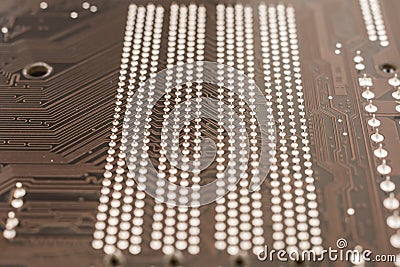 Circuit Board Texture And Pins Stock Photo