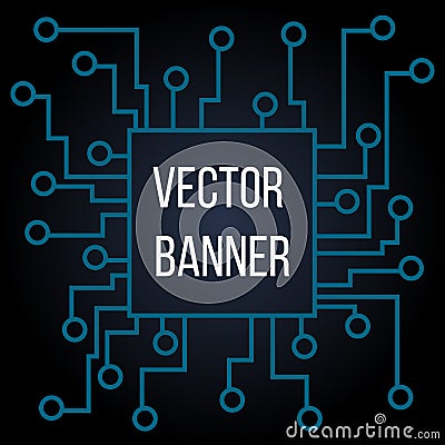 Circuit board vector background. Processor and chip, engineering and tech, motherboard and computer design, illustration Vector Illustration